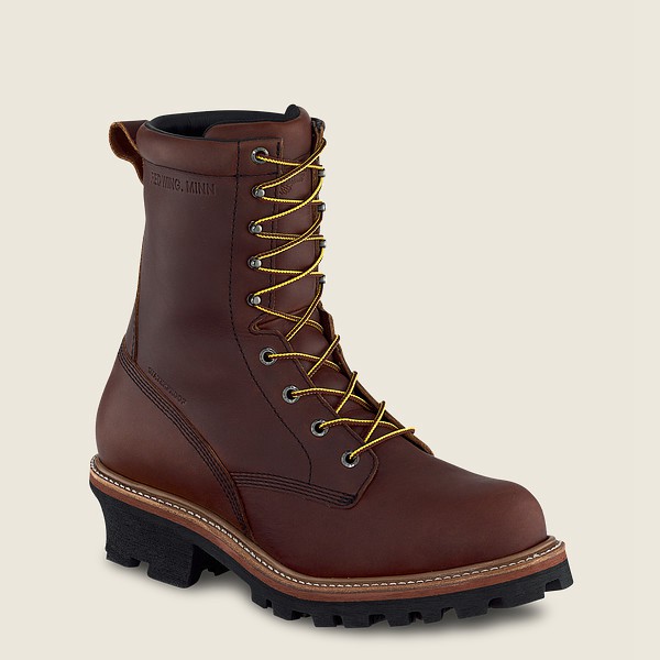 Red Wing Work Boots Loggermax - 9-Inch Insulated Waterproof Soft Toe Logger - Brune - Herre 8902-WGV